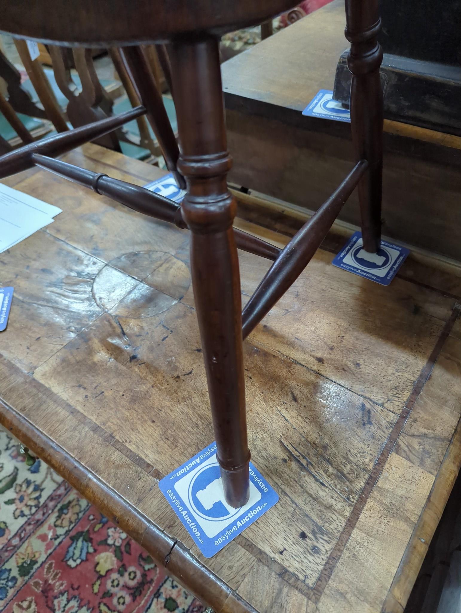 A mid 19th century elm and fruitwood Mendlesham elbow chair by Richard Day, width 48cm, depth 40cm, height 84cm